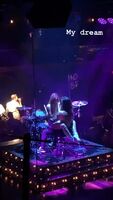 Peyton riding a drummer