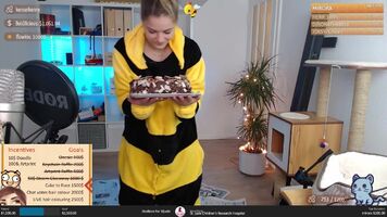Twitch streamer chocolate cakes herself live
