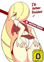 Lusamine showing off her panties
