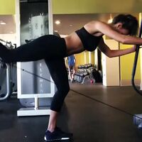 Rachel Cook working out
