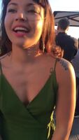 Sexy Brunette Showing Pussy At An Outdoor Party
