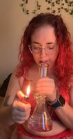 a little bong rip in red lingerie ❤️