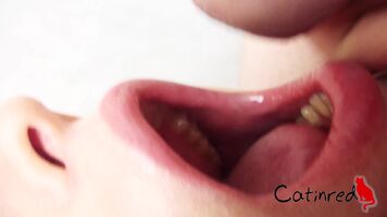 Cumshot closeup swallow girl GIF by Catinred