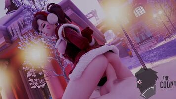 Dva in Christmas Suit and Tied up
