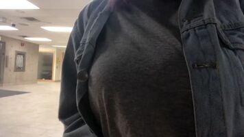 On campus titty drop! Hope no one saw me