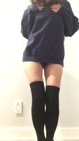 It’s cold outside, so, let’s wear a comfy sweater, knee socks and tell someone to help warm you up!