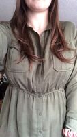 Unbuttoning my dress to reveal my tits