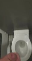 Bro making his fat, uncut cock spit fresh nutt in a public toilet......💦💦💦💦💦