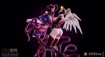 D.Va and Mercy Fucked Hard and Rough by Tentacles