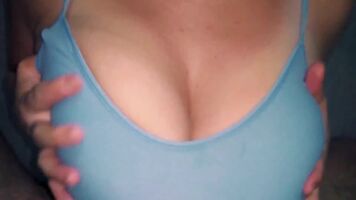 Clothed big boobs titjob and an erupting cumshot